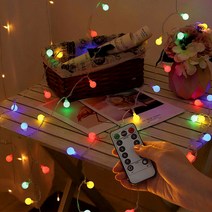 케이홈 LED 앵두 전구 50구 5m 세트 + 리모컨, 무지개색(블루, 오렌지, 그린, 레드)