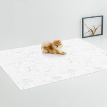 디팡 펫플레이 강아지매트 러그타입 2장, 마블 화이트