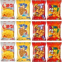 크라운 콘칲 44g x 3p + 카라멜콘 땅콩 46g x 3p + 못말리는 신짱 73g x 3p + 죠리퐁 50g x 3p 세트, 1세트