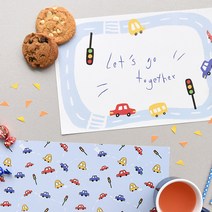 왈가닥스 페이퍼 테이블 매트 키즈 40장, Driving, 368 x 246 mm