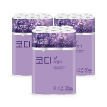코디 라벤더 3겹 롤화장지 30m 랜덤발송, 30롤, 3팩