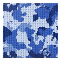 요고요 레고 호환 작은블록용 포인트 놀이판 25.5cm × 25.5cm, 카모플라쥬 청색