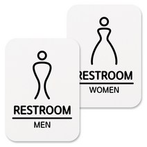 뭉키데코 부착형 화장실 안내표지판 D 화이트, 화장실 남자여자002, 2개