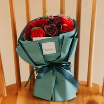 아스파시아 조화 10송이 로즈 비누꽃다발, 레드