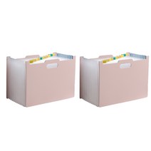 [아코디언통장] 댓츠댓 아코디언 문서정리 대용량 서류폴더 가로형, 핑크, 2개