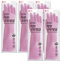 롯데이라이프 착한 고무장갑 중, 핑크, 5개, 중(M)