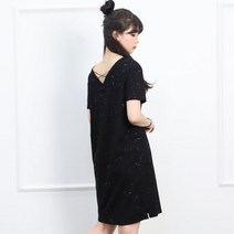 페이퍼먼츠 반짝반짝 글리터 백 크로스 라인 반팔 원피스 12361