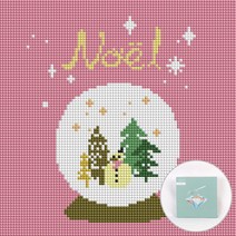 아트조이 DIY 보석십자수 세트 캔버스형 25 x 25 cm, 스노우볼, 1세트