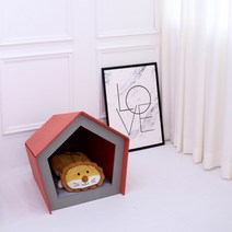 크루노 스페이스 강아지집 + 방석 세트, 레드