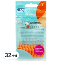 테페 i자형 치간칫솔 인터덴탈 브러쉬 오리지널 0.45mm 주황, 1개, 32개입
