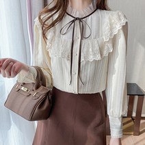 어썸풀 릴린 레이스 펀칭 블라우스