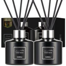 쿤달 퍼퓸 디퓨저 아로마 에디션 200ml 2개 + 섬유스틱 10개, 1세트, 포레스트우드향