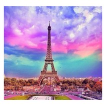 케이엠엘리 3D 에펠탑 보석십자수 30 x 30 cm, 혼합색상, 1개