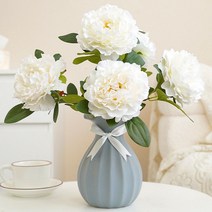 곰지홈 인테리어 성묘 조화꽃 모란, 화이트