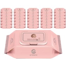 앙블랑 세이프 인디핑크 유아물티슈 휴대 캡형, 20매, 48팩