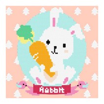 아이러브페인팅 테마 DIY 보석십자수 20 x 20 cm, 12간지 토끼, 1세트