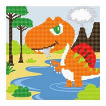 아이러브페인팅 테마 DIY 보석십자수 20 x 20 cm, 공룡 스피노사우르스, 1세트