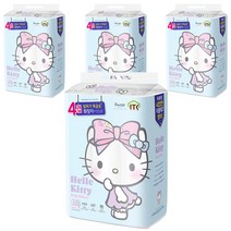 헬로키티 4겹 핑크리본 더블 데코 롤화장지 20m, 30롤, 4개