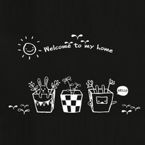 웹데코 그래픽스티커 Flower pot, 화이트