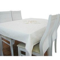 지비유 정사각 식탁보, 아이보리 금자수