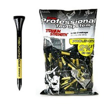 프라이드스포츠 티타늄 스트렝스 2-3/4 TT23475 골프티 75p, 블랙 + 옐로우