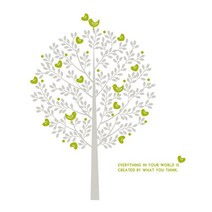 디자인엠 그래픽 스티커 블루밍트리, 라이트 올리브