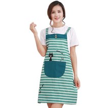 코림 심플 앞치마, 청록 줄무늬, 1개