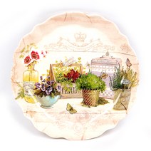 Xier Flower Trays 멜라민 원형 레이스쟁반 1p, 샤르망, 1개