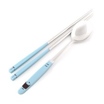 퍼니셜 픽미 컬러 수저세트 얌얌 B 스카이블루, 1세트
