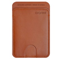 아라리 가죽 스틱포켓 부착 스마트폰 카드케이스, 브라운, 1개