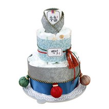 베이비베이커리 전통 기저귀 케익 방울돌띠 돌용, 청사초롱