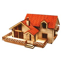 영공방 HO 넓은 다락이 있는 전원주택B 입체퍼즐, 혼합 색상