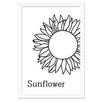 꾸밈 해바라기 액자 블랙, 화이트