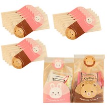 도나앤데코 곰토끼 쿠키 받침 15p + 비닐 15p, 1세트