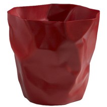 리버그린 구김 디자인 인테리어 휴지통, 레드, 1개입