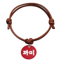 펫츠룩 굿모닝 카라멜 반려동물 목걸이 S 알미늄원형 팬던트 M, 레드(까미), 1개