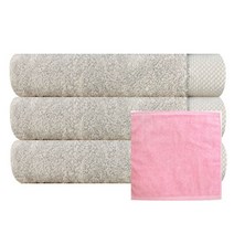 송월타월 호텔 피안느 수건 170g 3p + 뉴컬러 핸드타월 분홍, 연베이지, 1세트