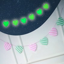 네오그린 반짝반짝 야광 파티 가랜드 6p, 파스텔 하트