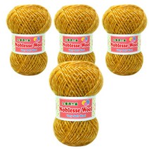 행복뜨기 노블레스 울 뜨개실 50g x 4p, 502 베이비겨자, 4개