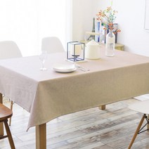 마켓감성 북유럽 방수 식탁보 2인용, 베이지, 110 x 110 cm