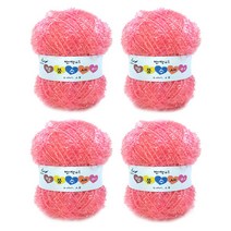 행복뜨기 반짝이 명품 수세미실 4p, 50 복숭아