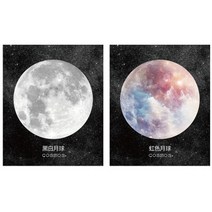 라이프포인트 우주행성 디자인 메모지 2p, 04 달(흑백), 05 달(무지개), 1세트