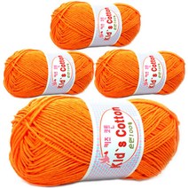 키즈코튼 순면 뜨개실 4p, 302 베이비주황