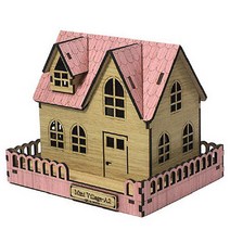 나디지인 미니 빌리지 미니어쳐 DIY A2 하우스, 핑크