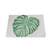 아리코 GREEN PLANT 북유럽 테이블 식탁매트, 큰 그린 잎, 30 x 40 cm
