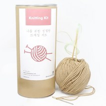 멜로우 아기 심플 보닛 뜨개질 키트, 오트, 1세트