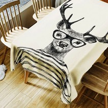 아울리빙 인테리어 일러스트 식탁보, C, 150 x 210 cm