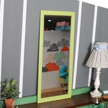 보우데코 싱글룸 가구 벽거울 400 x 1200 mm, 그린워시