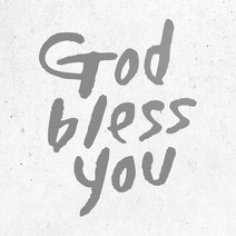 1AM 캘리그라피 인테리어 포인트 스티커 God bless you, 연회