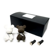 라띠크제이 베어브릭 석고방향제 화이트 + 블랙 + 리필오일 2p + 클립 2p, 화이트머스크